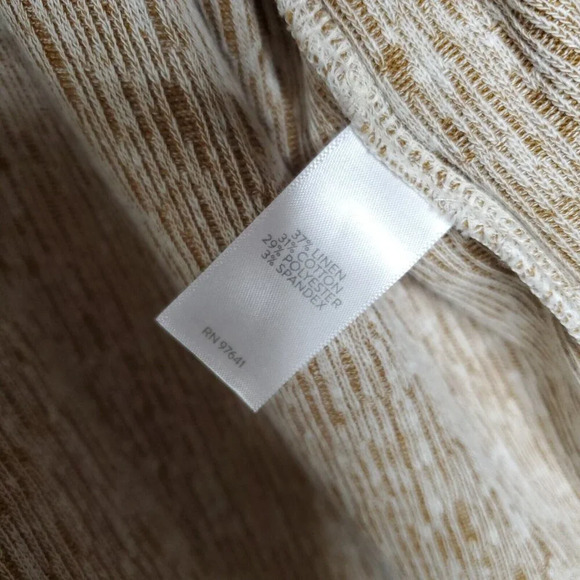 Pure Jill Linen Blend Cardigan Size M Tan Oversized Neutral Minimalist Lagenlook - Picture 9 of 9